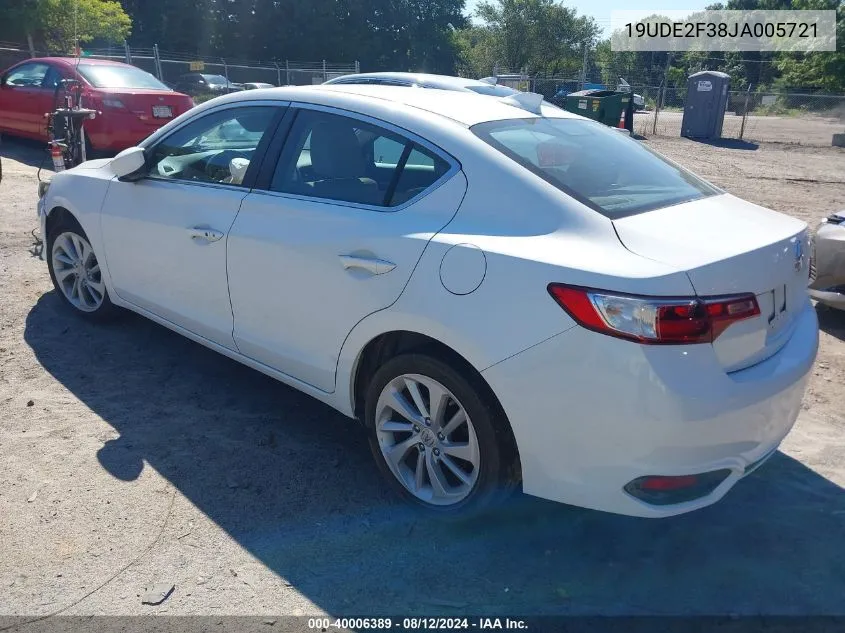 2018 Acura Ilx Acurawatch Plus Package VIN: 19UDE2F38JA005721 Lot: 40006389