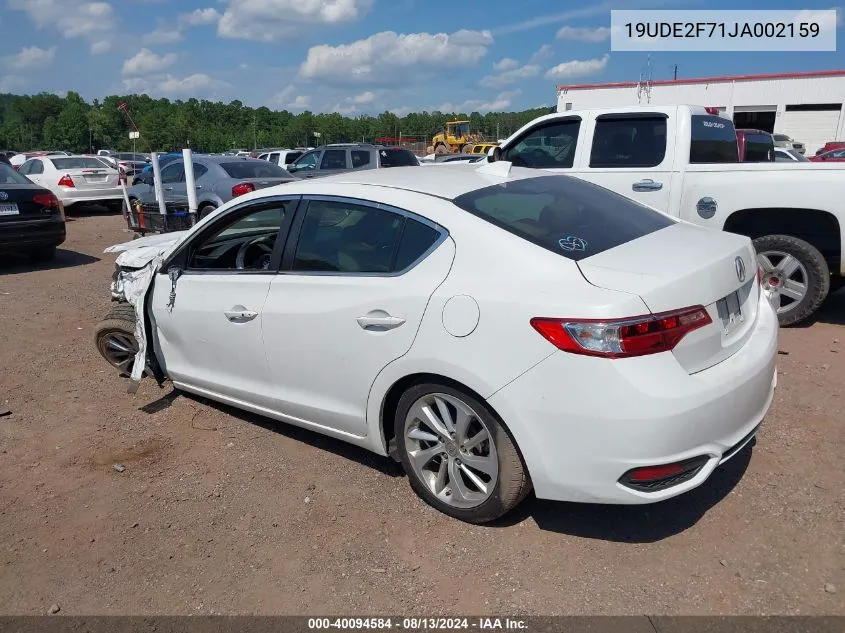 2018 Acura Ilx Premium/Technology VIN: 19UDE2F71JA002159 Lot: 40094584