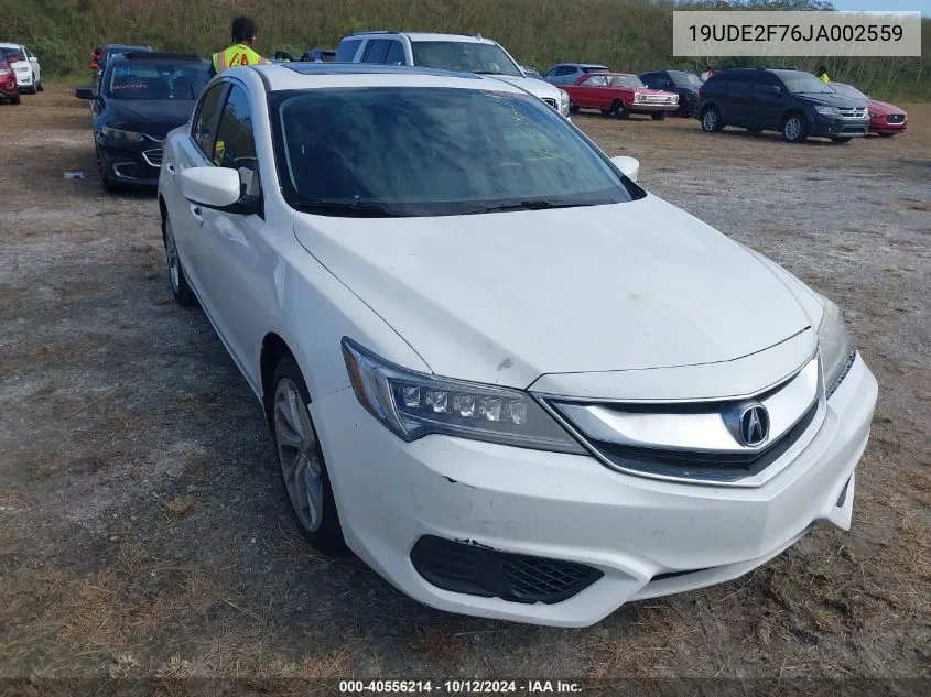 2018 Acura Ilx Premium Package/Technology Plus Package VIN: 19UDE2F76JA002559 Lot: 40556214