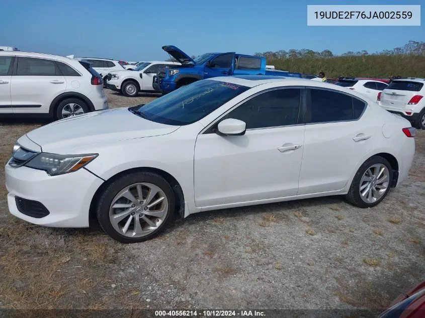 2018 Acura Ilx Premium Package/Technology Plus Package VIN: 19UDE2F76JA002559 Lot: 40556214