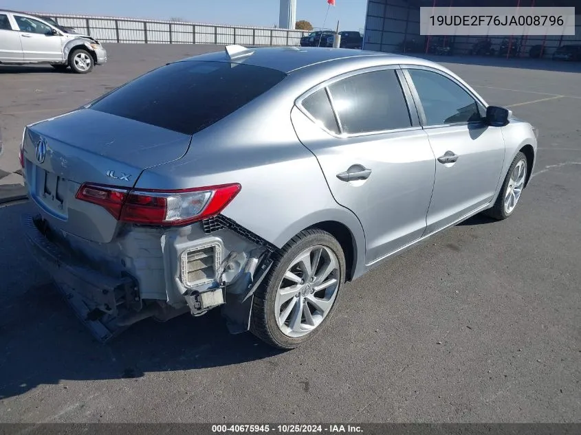 2018 Acura Ilx Premium Package/Technology Plus Package VIN: 19UDE2F76JA008796 Lot: 40675945