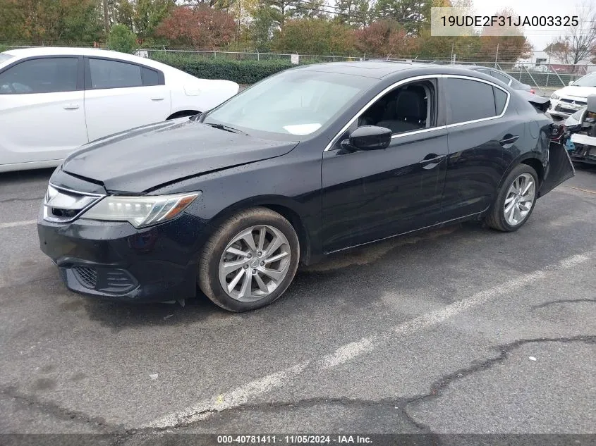 2018 Acura Ilx Acurawatch Plus Package VIN: 19UDE2F31JA003325 Lot: 40781411