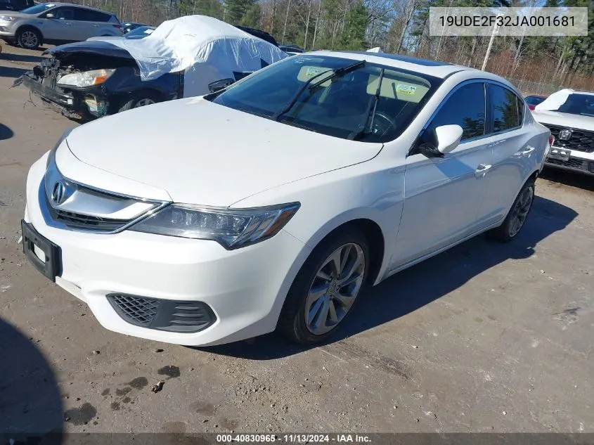 2018 Acura Ilx Acurawatch Plus Package VIN: 19UDE2F32JA001681 Lot: 40830965