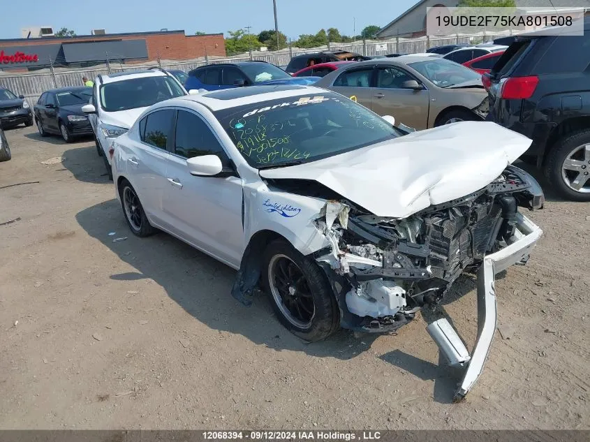 2019 Acura Ilx VIN: 19UDE2F75KA801508 Lot: 12068394