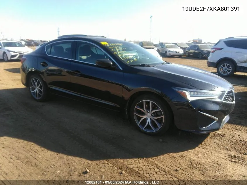 2019 Acura Ilx VIN: 19UDE2F7XKA801391 Lot: 12082101