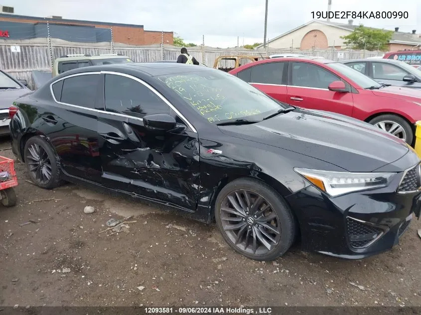 2019 Acura Ilx VIN: 19UDE2F84KA800990 Lot: 12093581