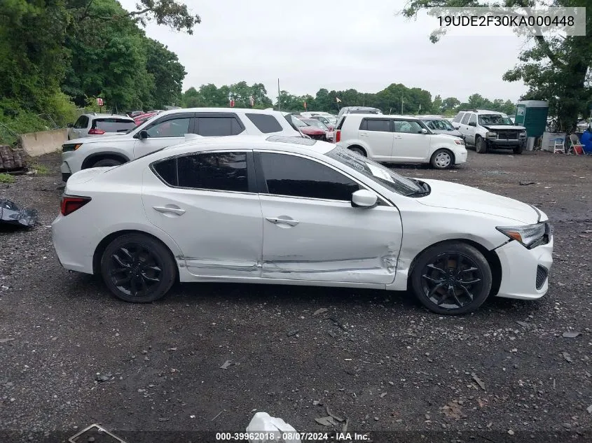 2019 Acura Ilx Standard VIN: 19UDE2F30KA000448 Lot: 39962018