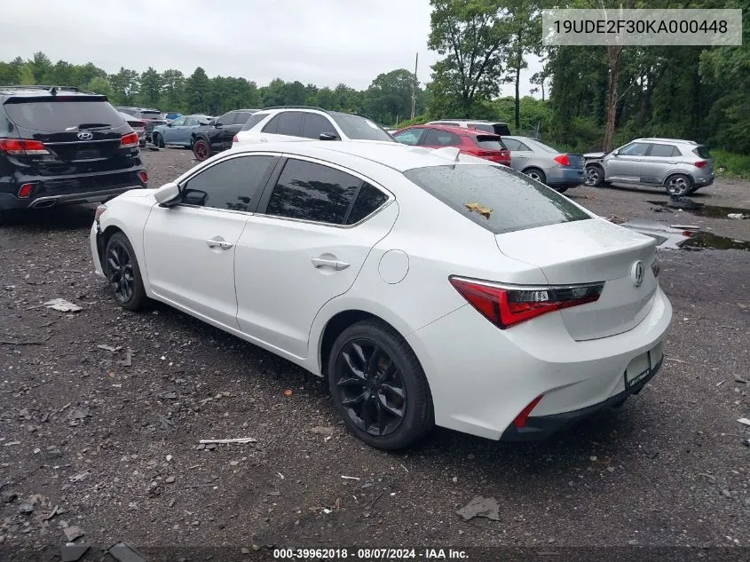 2019 Acura Ilx Standard VIN: 19UDE2F30KA000448 Lot: 39962018