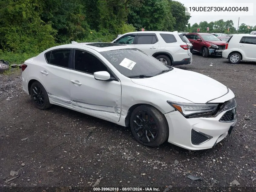 2019 Acura Ilx Standard VIN: 19UDE2F30KA000448 Lot: 39962018