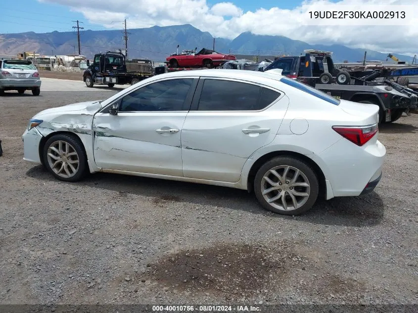 2019 Acura Ilx Standard VIN: 19UDE2F30KA002913 Lot: 40010756