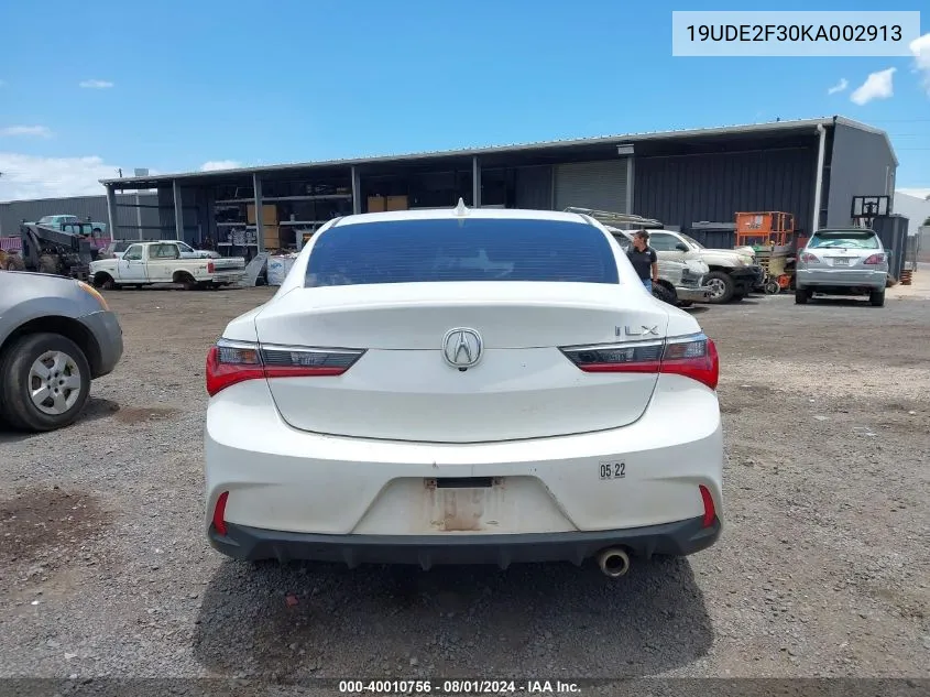 2019 Acura Ilx Standard VIN: 19UDE2F30KA002913 Lot: 40010756