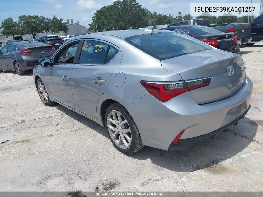 19UDE2F39KA001257 2019 Acura Ilx Standard