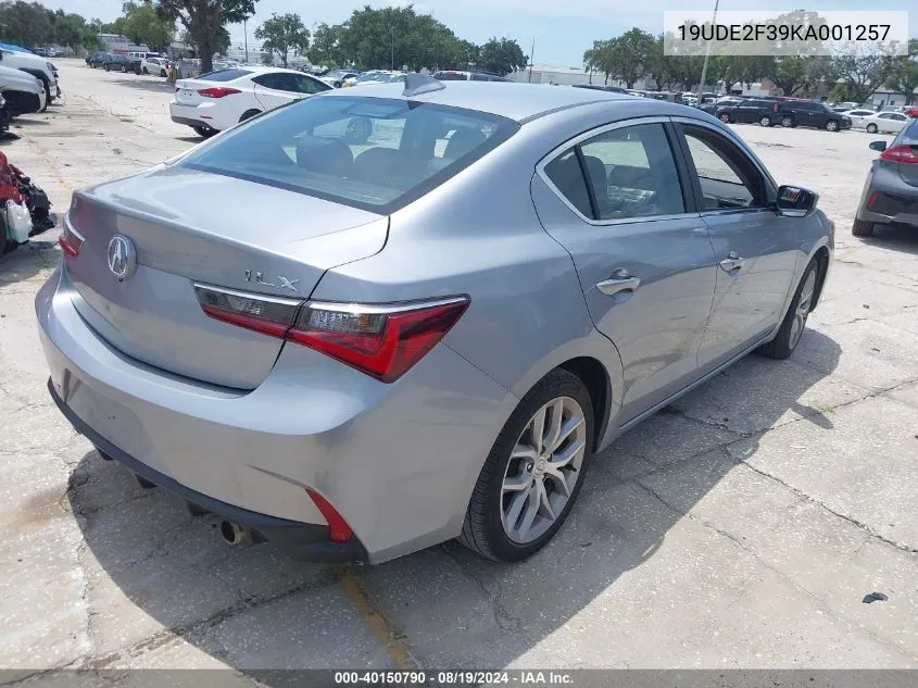 2019 Acura Ilx Standard VIN: 19UDE2F39KA001257 Lot: 40150790