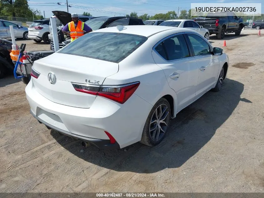 2019 Acura Ilx Premium Package/Technology Package VIN: 19UDE2F70KA002736 Lot: 40162487