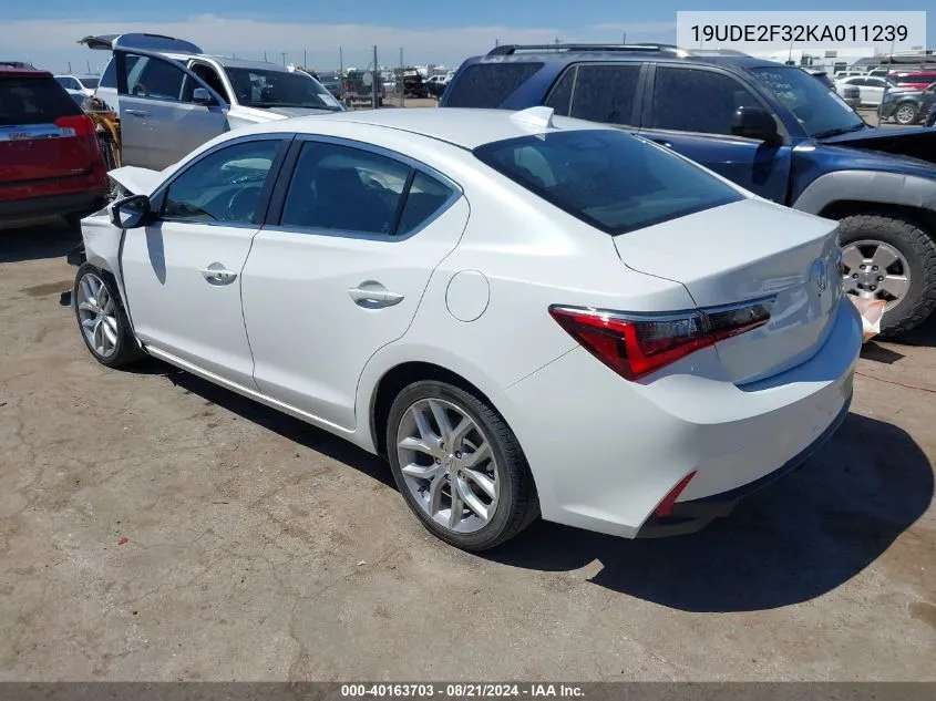 2019 Acura Ilx VIN: 19UDE2F32KA011239 Lot: 40163703