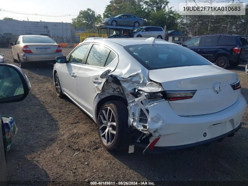 2019 Acura Ilx Premium Package/Technology Package VIN: 19UDE2F71KA010683 Lot: 40189811