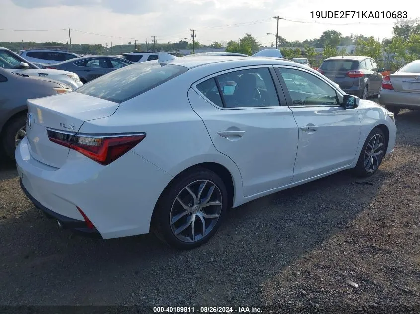 2019 Acura Ilx Premium Package/Technology Package VIN: 19UDE2F71KA010683 Lot: 40189811