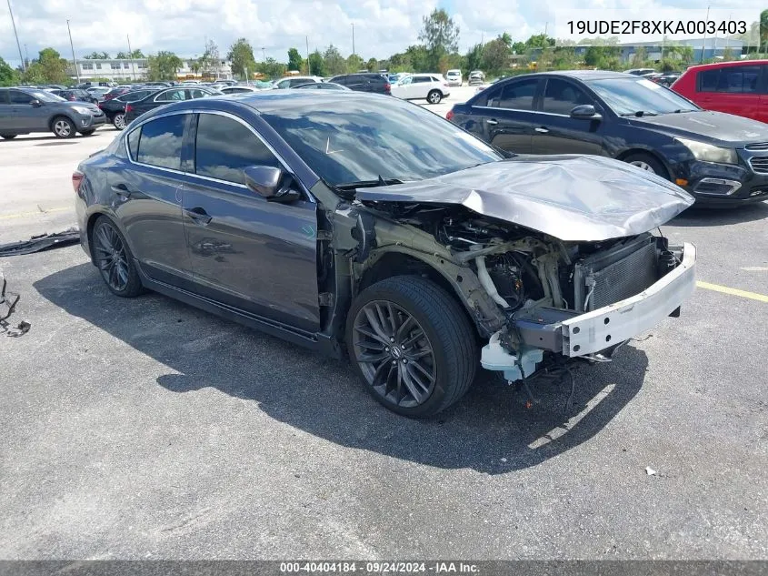 2019 Acura Ilx Premium A-Spec Packages/Technology A-Spec Packages VIN: 19UDE2F8XKA003403 Lot: 40404184