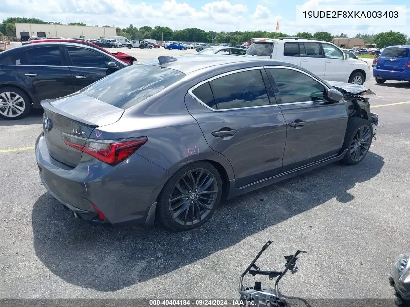 2019 Acura Ilx Premium A-Spec Packages/Technology A-Spec Packages VIN: 19UDE2F8XKA003403 Lot: 40404184