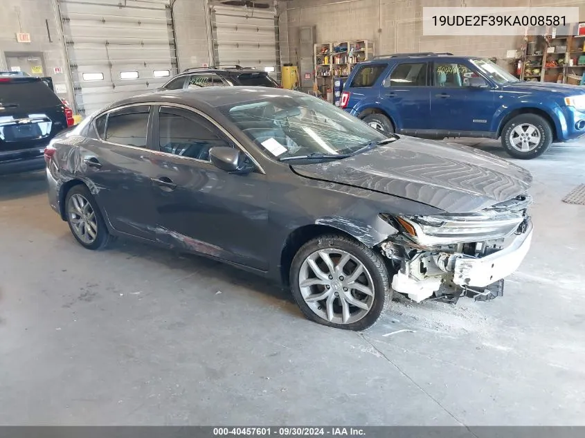 2019 Acura Ilx VIN: 19UDE2F39KA008581 Lot: 40457601