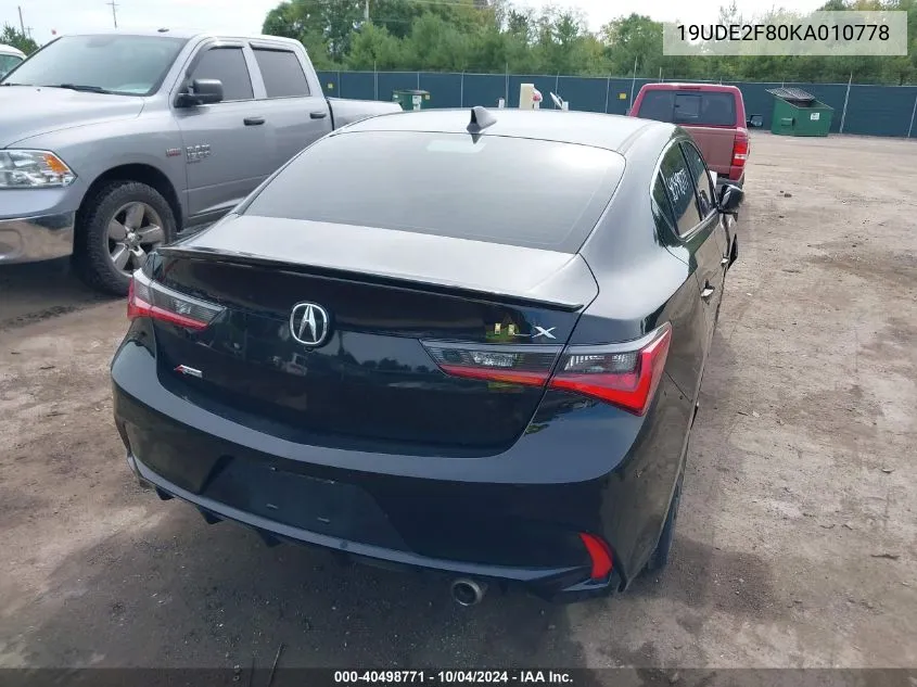 2019 Acura Ilx Premium A-Spec Packages/Technology A-Spec Packages VIN: 19UDE2F80KA010778 Lot: 40498771