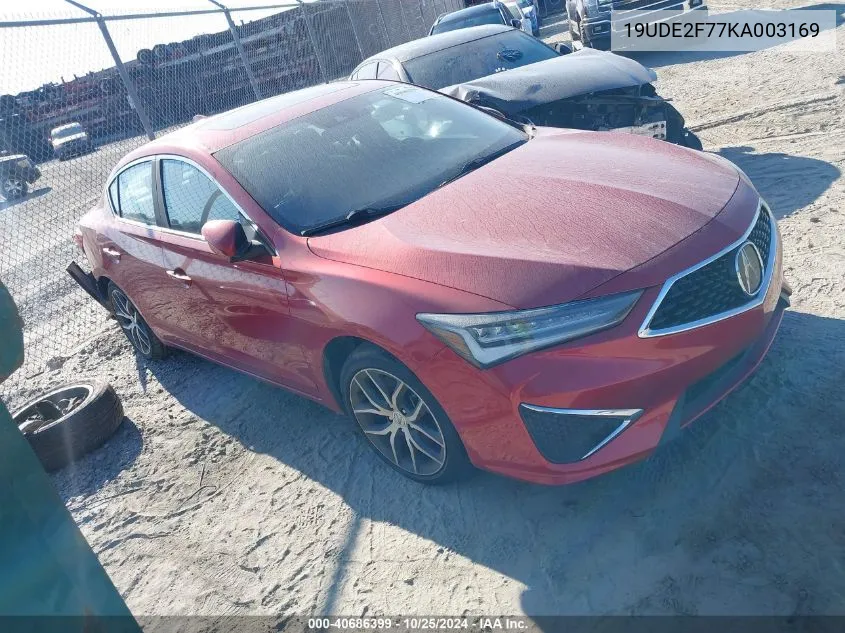 2019 Acura Ilx Premium Package/Technology Package VIN: 19UDE2F77KA003169 Lot: 40686399