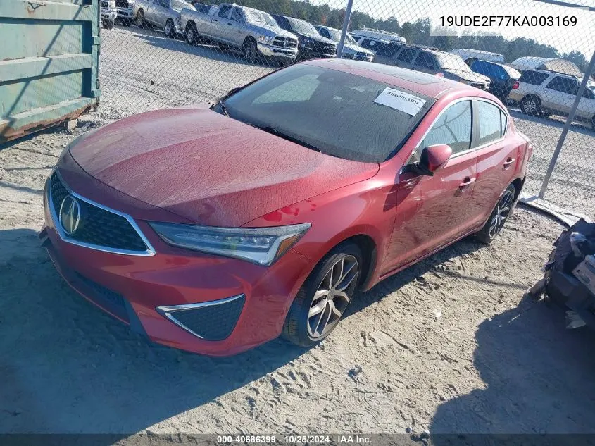 2019 Acura Ilx Premium Package/Technology Package VIN: 19UDE2F77KA003169 Lot: 40686399