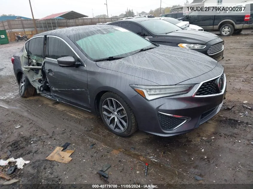 2019 Acura Ilx Premium Package/Technology Package VIN: 19UDE2F79KA000287 Lot: 40779700