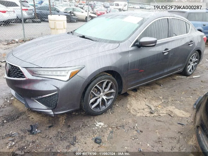 2019 Acura Ilx Premium Package/Technology Package VIN: 19UDE2F79KA000287 Lot: 40779700