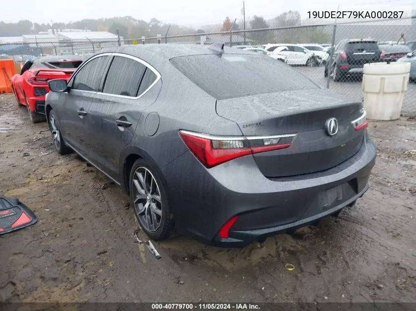 2019 Acura Ilx Premium Package/Technology Package VIN: 19UDE2F79KA000287 Lot: 40779700