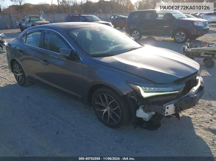 2019 Acura Ilx Premium Package/Technology Package VIN: 19UDE2F72KA010126 Lot: 40782058