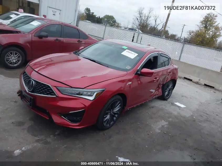 2019 Acura Ilx Premium A-Spec Packages/Technology A-Spec Packages VIN: 19UDE2F81KA007372 Lot: 40805471