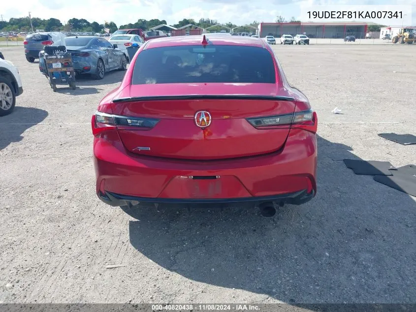 2019 Acura Ilx Premium A-Spec Packages/Technology A-Spec Packages VIN: 19UDE2F81KA007341 Lot: 40820438