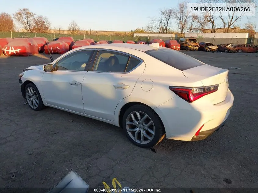 2019 Acura Ilx Standard VIN: 19UDE2F32KA006266 Lot: 40869999