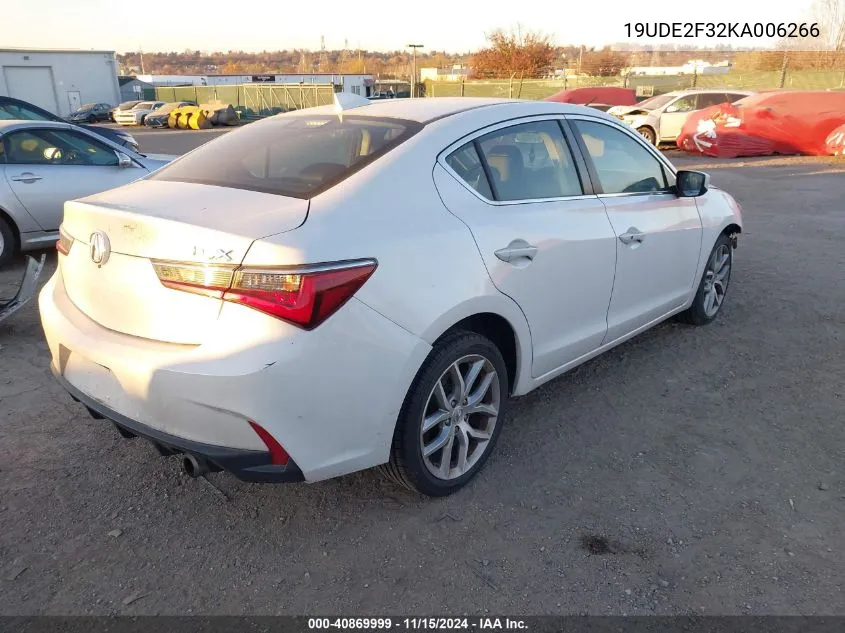 2019 Acura Ilx Standard VIN: 19UDE2F32KA006266 Lot: 40869999