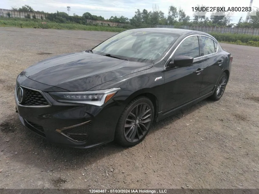 2020 Acura Ilx VIN: 19UDE2F8XLA800283 Lot: 12040487