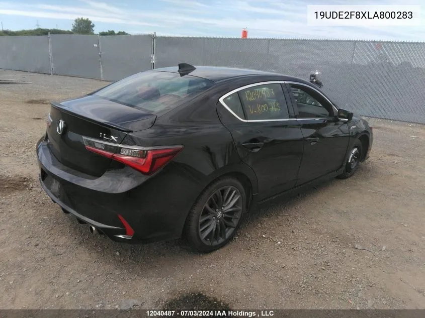 2020 Acura Ilx VIN: 19UDE2F8XLA800283 Lot: 12040487