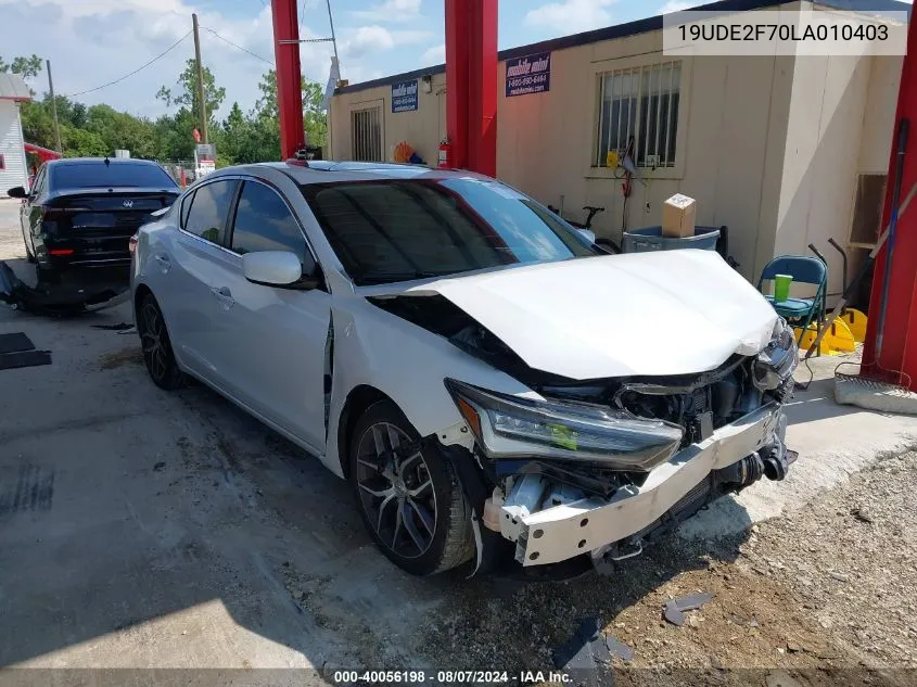 2020 Acura Ilx Premium Package/Technology Package VIN: 19UDE2F70LA010403 Lot: 40056198