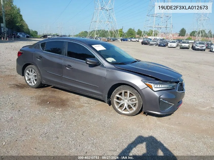 2020 Acura Ilx Standard VIN: 19UDE2F3XLA012673 Lot: 40210753