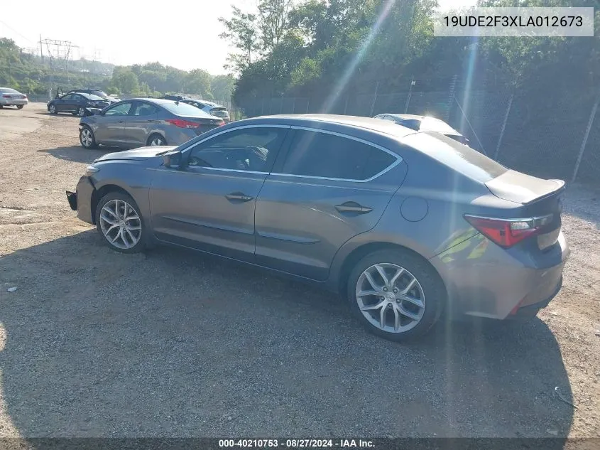 2020 Acura Ilx Standard VIN: 19UDE2F3XLA012673 Lot: 40210753