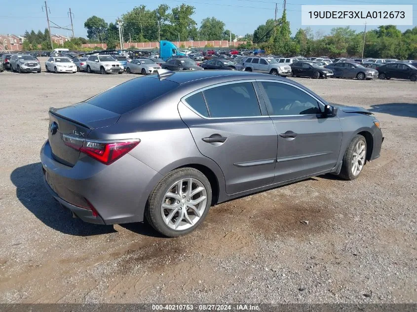 2020 Acura Ilx Standard VIN: 19UDE2F3XLA012673 Lot: 40210753