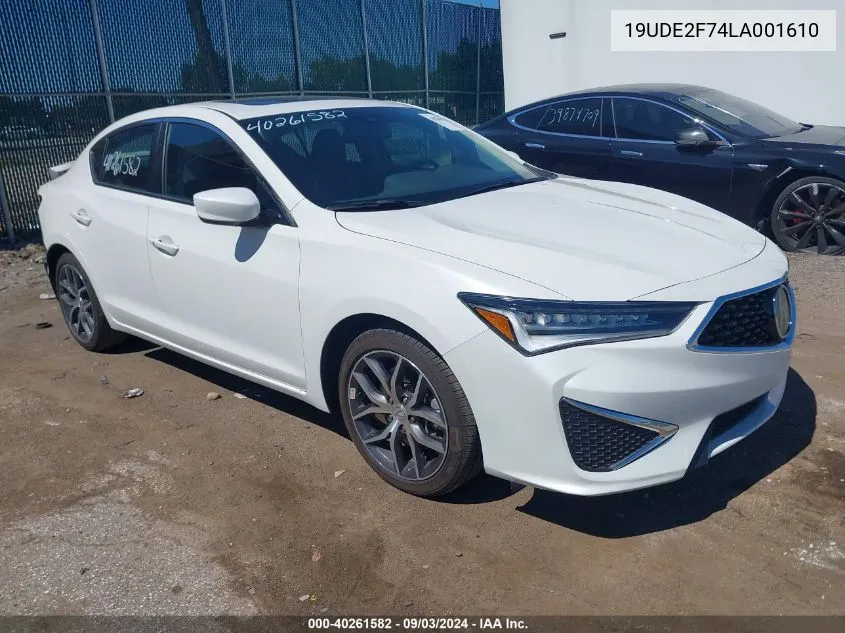 2020 Acura Ilx Premium Package/Technology Package VIN: 19UDE2F74LA001610 Lot: 40261582