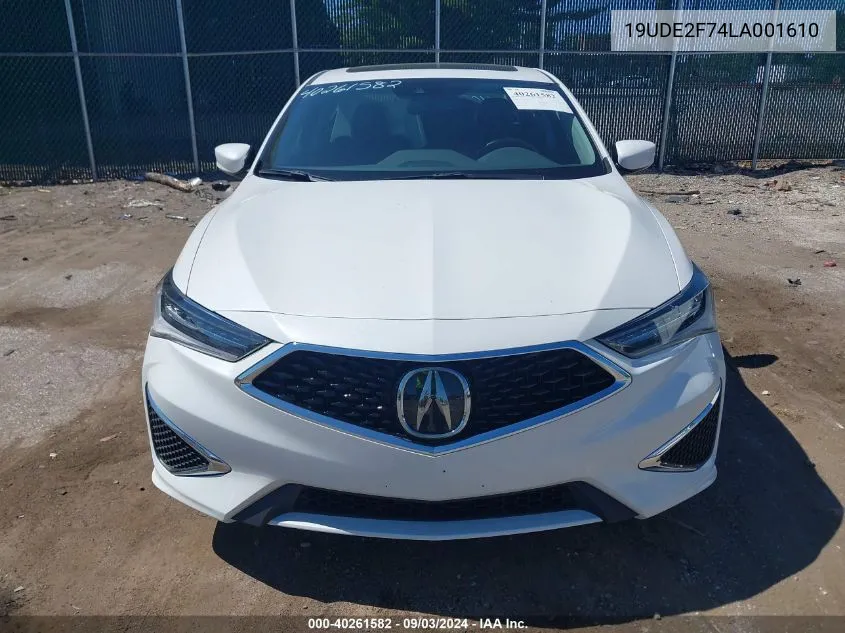 2020 Acura Ilx Premium Package/Technology Package VIN: 19UDE2F74LA001610 Lot: 40261582