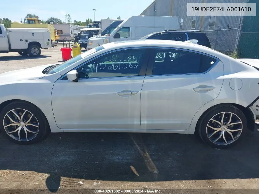 2020 Acura Ilx Premium Package/Technology Package VIN: 19UDE2F74LA001610 Lot: 40261582