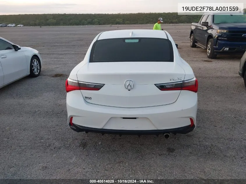 2020 Acura Ilx Premium Package/Technology Package VIN: 19UDE2F78LA001559 Lot: 40514025