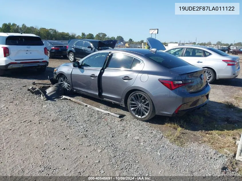 2020 Acura Ilx Premium A-Spec/Technology A-Spec VIN: 19UDE2F87LA011122 Lot: 40545691