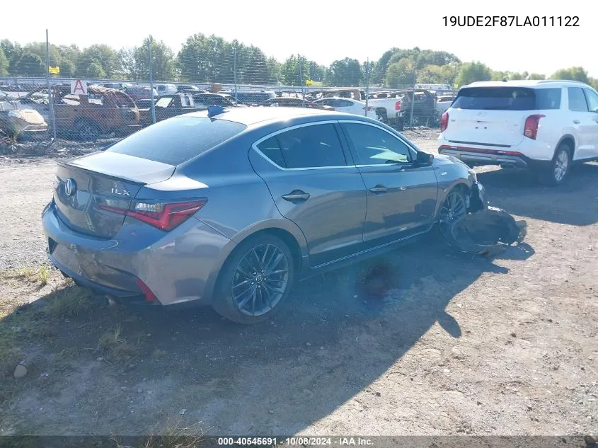 2020 Acura Ilx Premium A-Spec/Technology A-Spec VIN: 19UDE2F87LA011122 Lot: 40545691