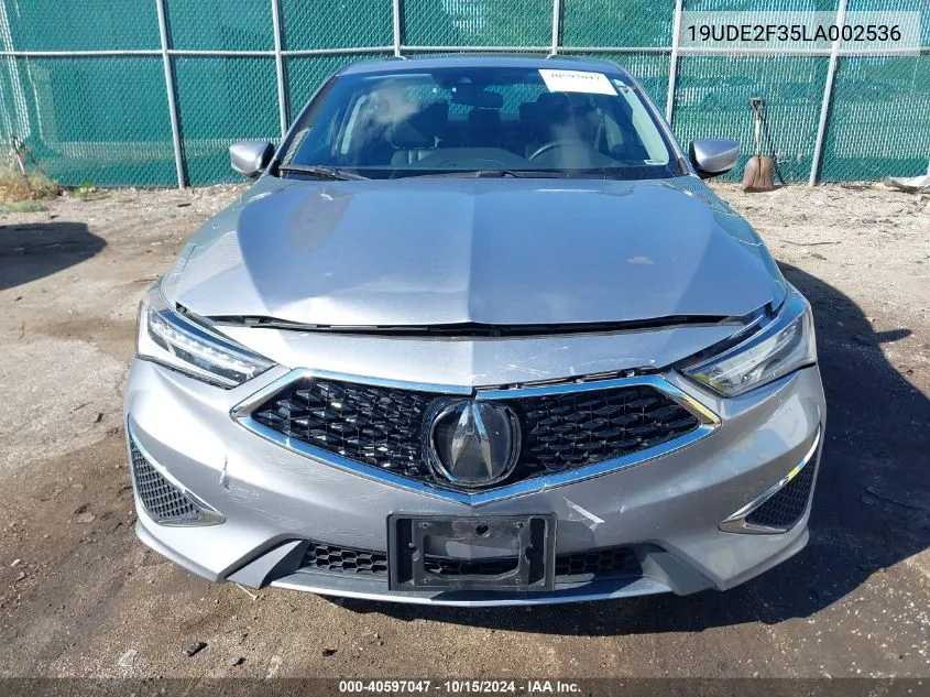 2020 Acura Ilx Standard VIN: 19UDE2F35LA002536 Lot: 40597047