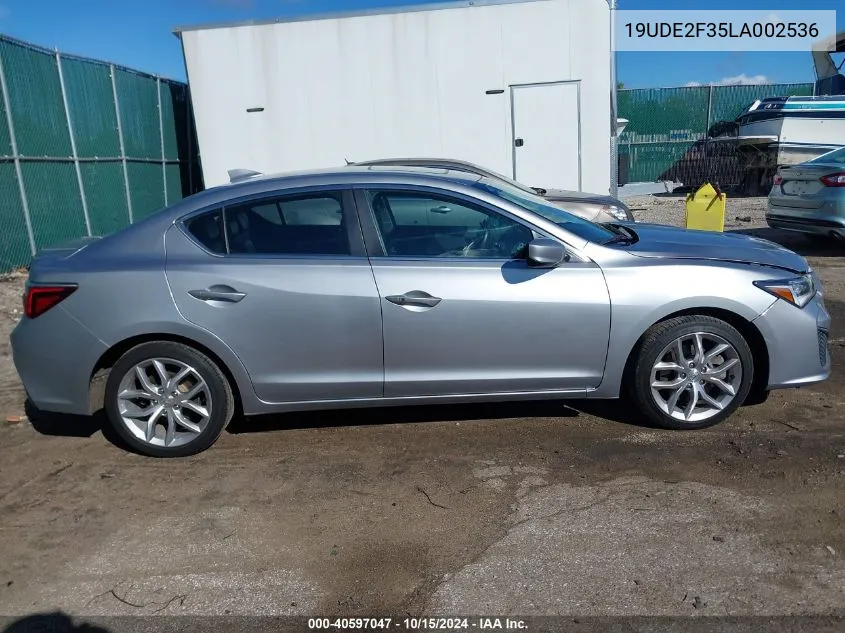 2020 Acura Ilx Standard VIN: 19UDE2F35LA002536 Lot: 40597047