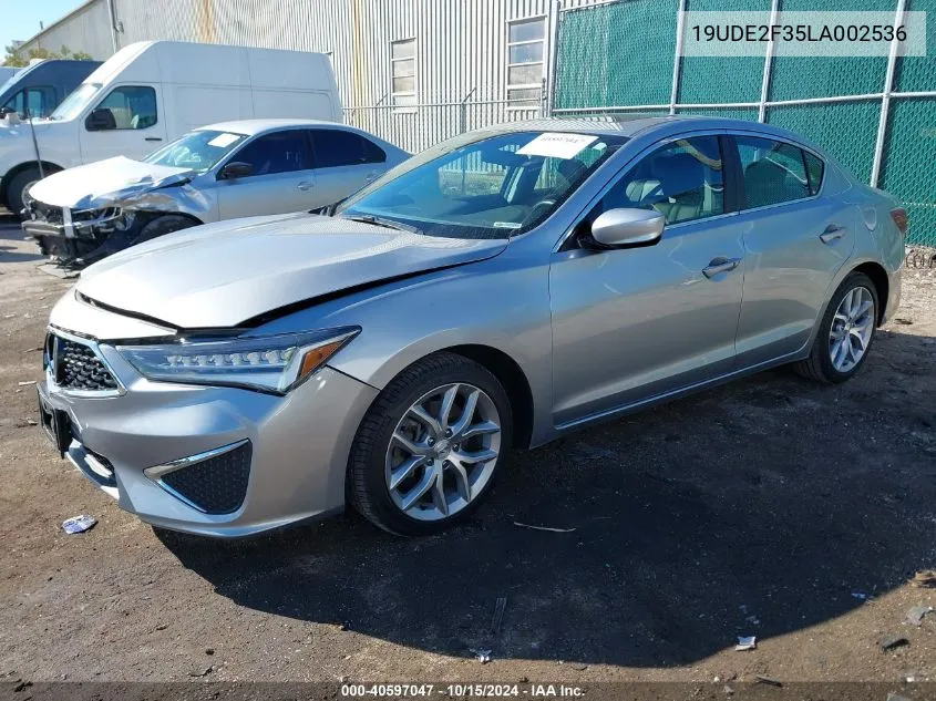 2020 Acura Ilx Standard VIN: 19UDE2F35LA002536 Lot: 40597047